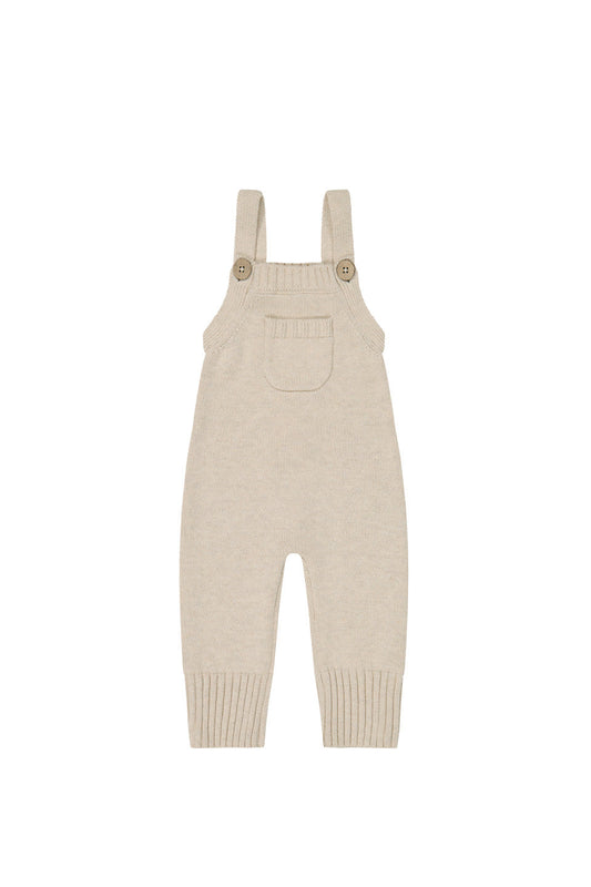 Lya Knitted Overalls | Oatmeal Marle