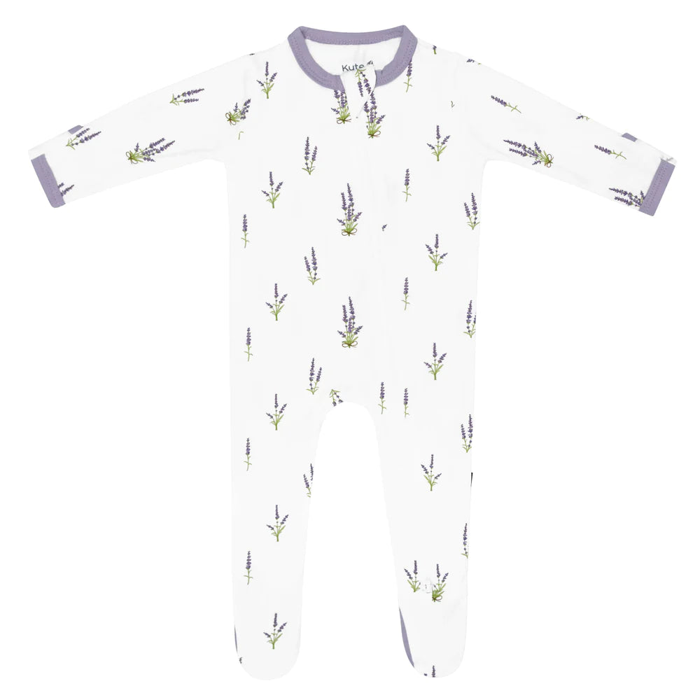 Bamboo Cotton Zippered Footie | Lavender