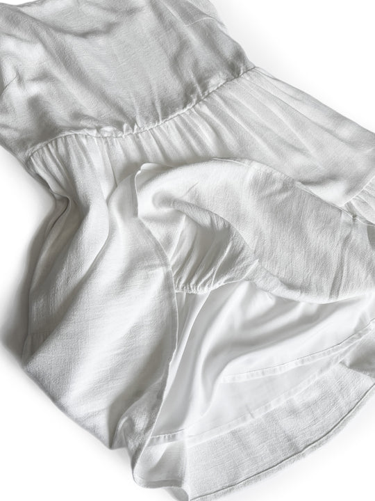 Women's Linen Tiered Dress | White