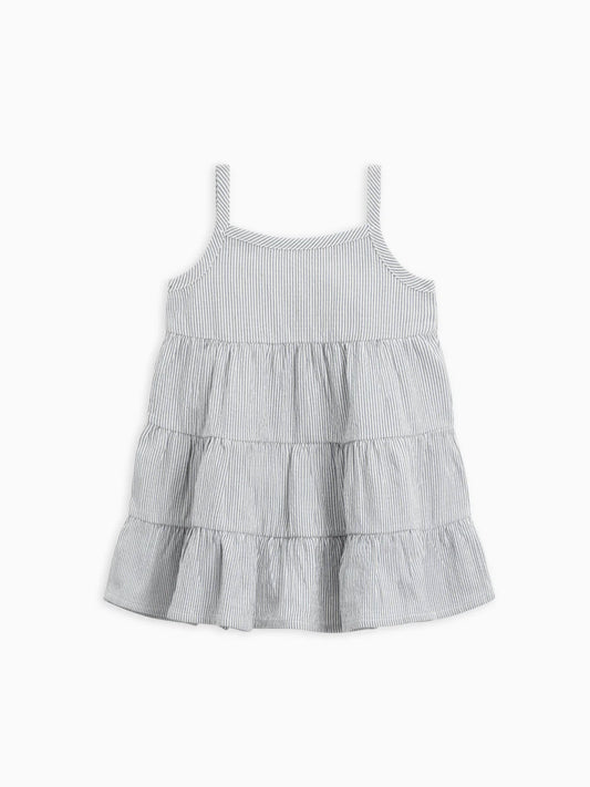 Cari Seersucker Tiered Dress | Shore Stripe