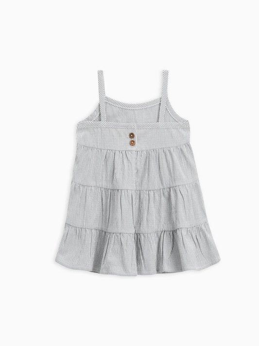 Cari Seersucker Tiered Dress | Shore Stripe