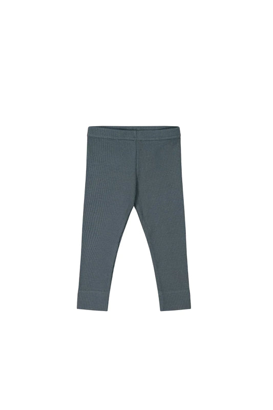 Modal Elastane Legging | Blue Smoke