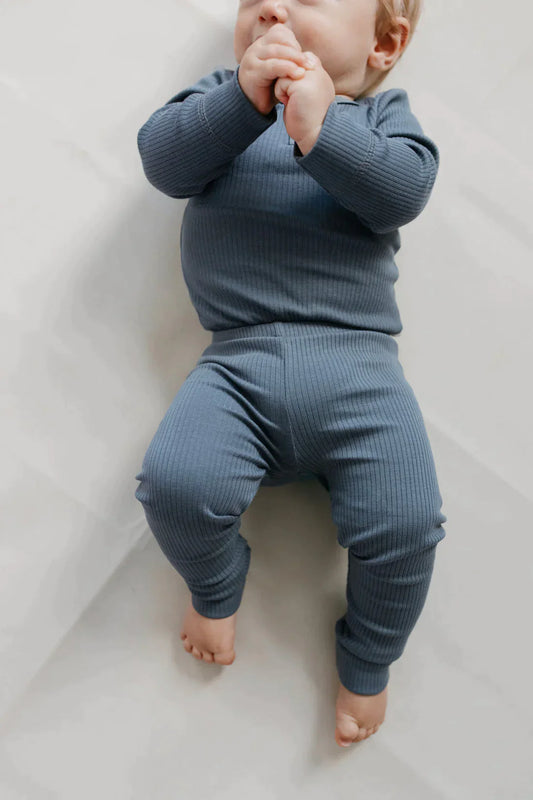 Modal Elastane Legging | Blue Smoke