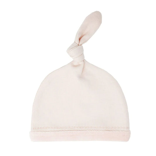 Organic Velveteen Top-Knot Hat | Blush
