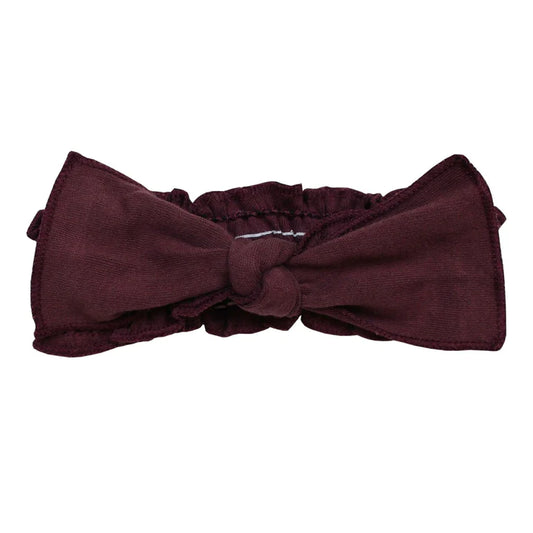 Organic Smocked Tie Headband | Plum