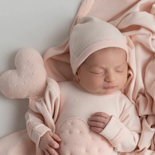 Organic Velveteen Top-Knot Hat | Blush