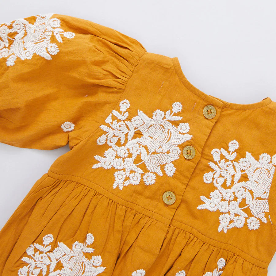 Brooke Dress | Inca Gold Embroidery