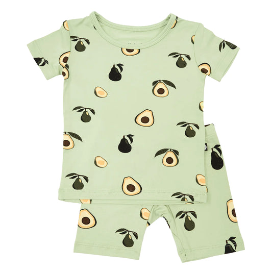 Short Sleeve Bamboo Cotton Pajama Set | Avocado