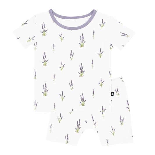 Short Sleeve Bamboo Cotton Pajama Set | Lavender