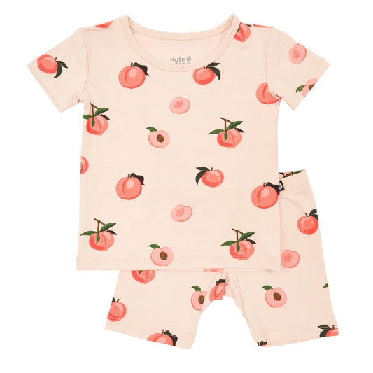 Short Sleeve Bamboo Cotton Pajama Set | Peach