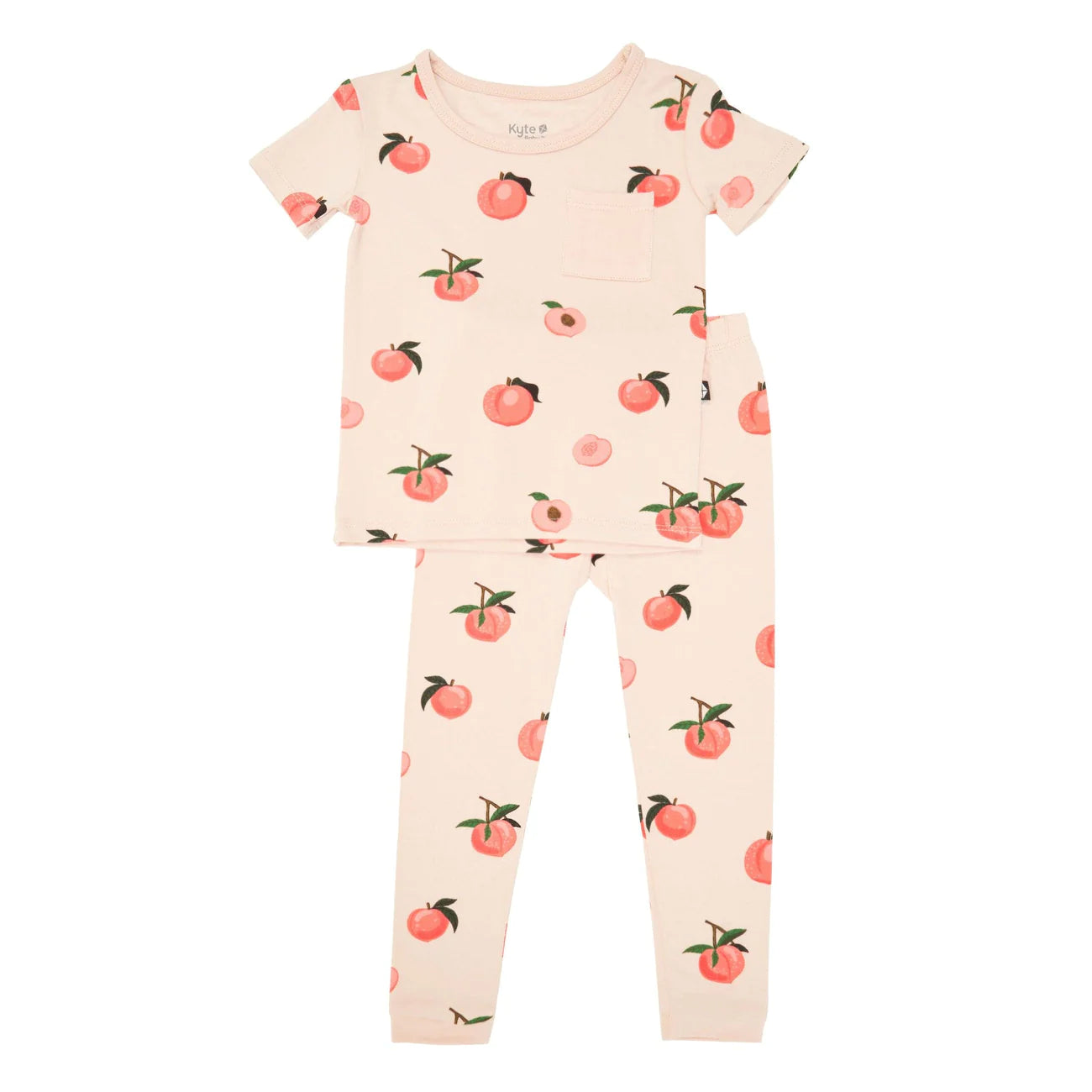 Short Sleeve With Pants Pajama Set | Peach