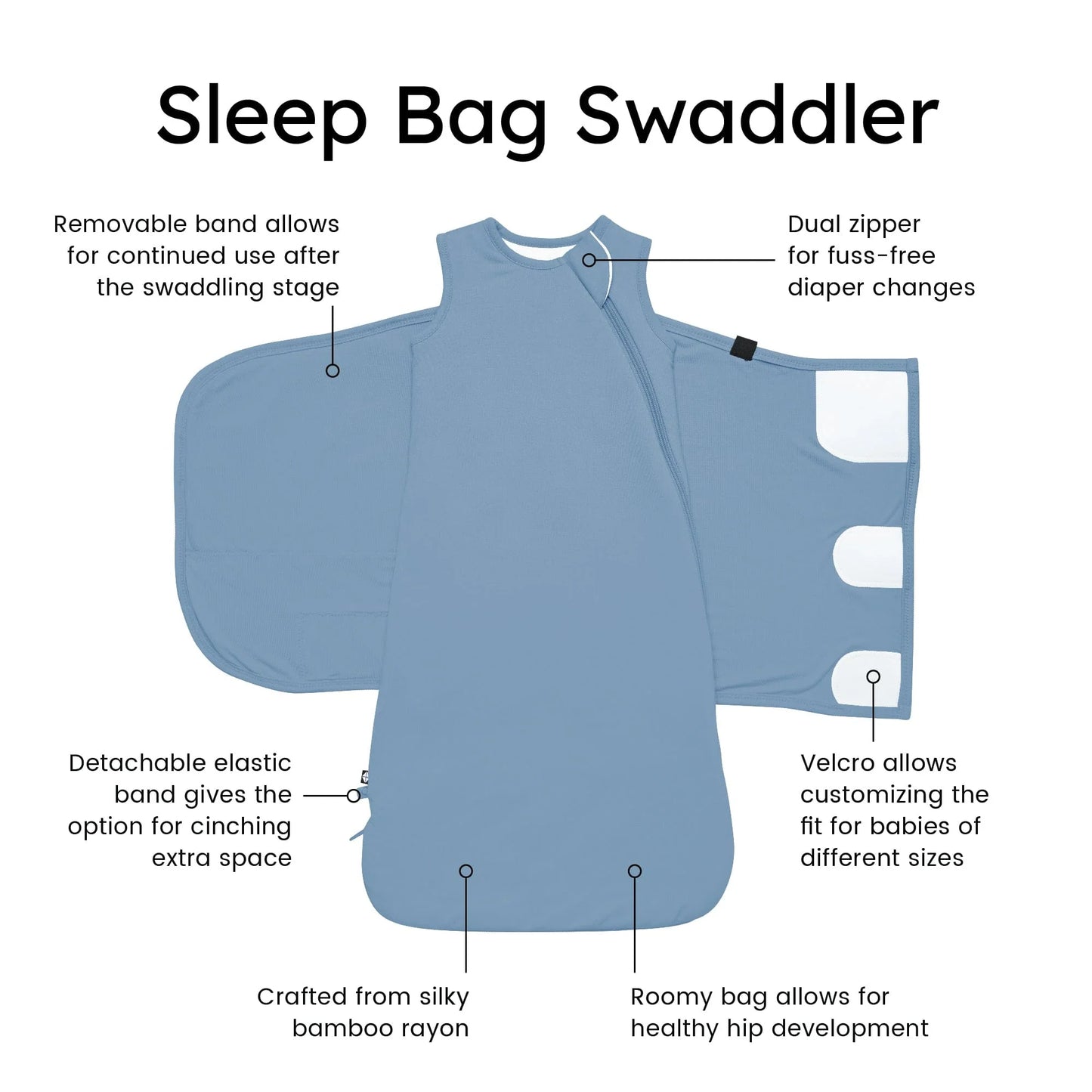 Bamboo Sleep Bag Swaddler 1.0 TOG | Slate