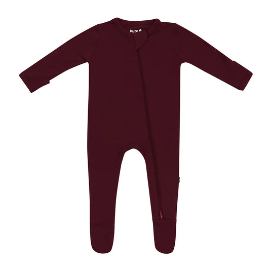 Bamboo Zippered Footie | Burgundy