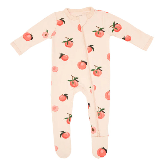 Bamboo Zippered Footie | Peach