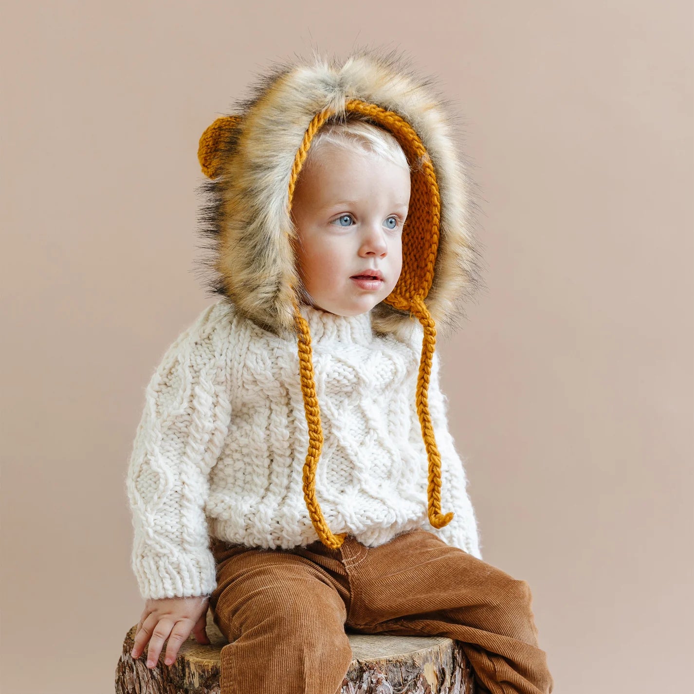 Lennon Lion, Mustard | Hand Knit Kids & Baby Hat