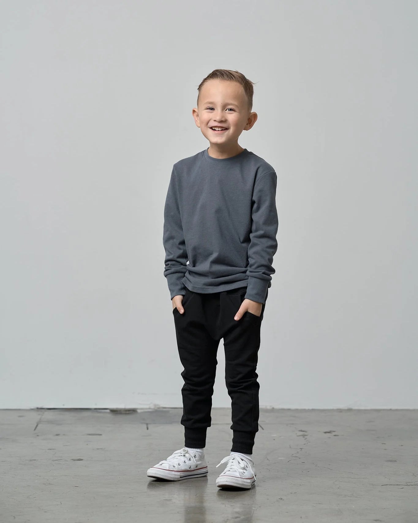 Long Sleeve Elevated Tee | Smoke
