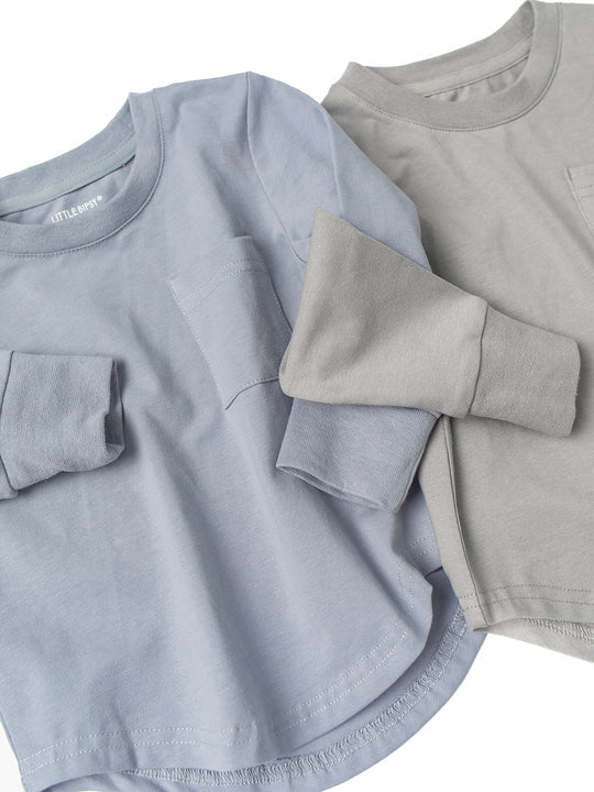 Long Sleeve Pocket Tee | Pebble