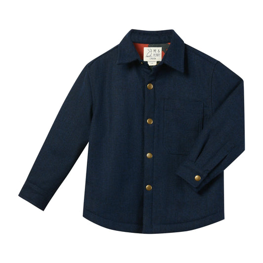 Hiker Navy Tweed Padded Jacket