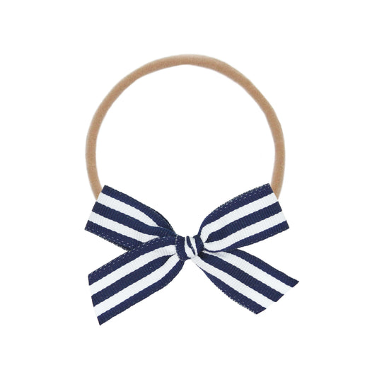 Nautical Blue Ribbon Bow | Nylon Headband