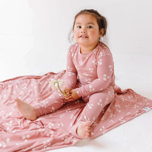 Mauve Blooms | Bamboo Plush Blanket