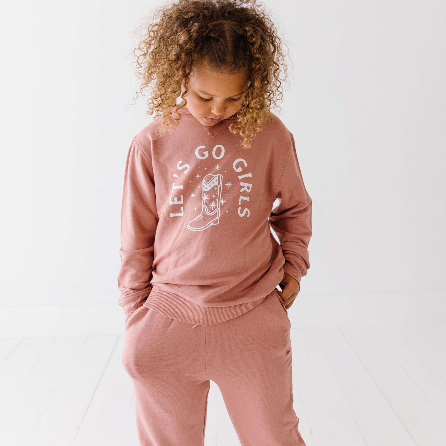 Let's Go Girls Bamboo French Terry Pullover | Rose