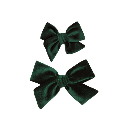 Pine Velvet Bow | Clip