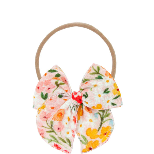 Pippa Cloud Muslin Heirloom Bow | Nylon Headband