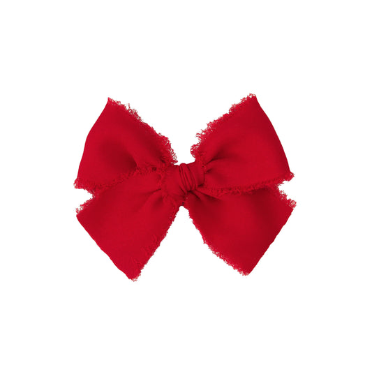 Red Chiffon Bow | Pigtail Set