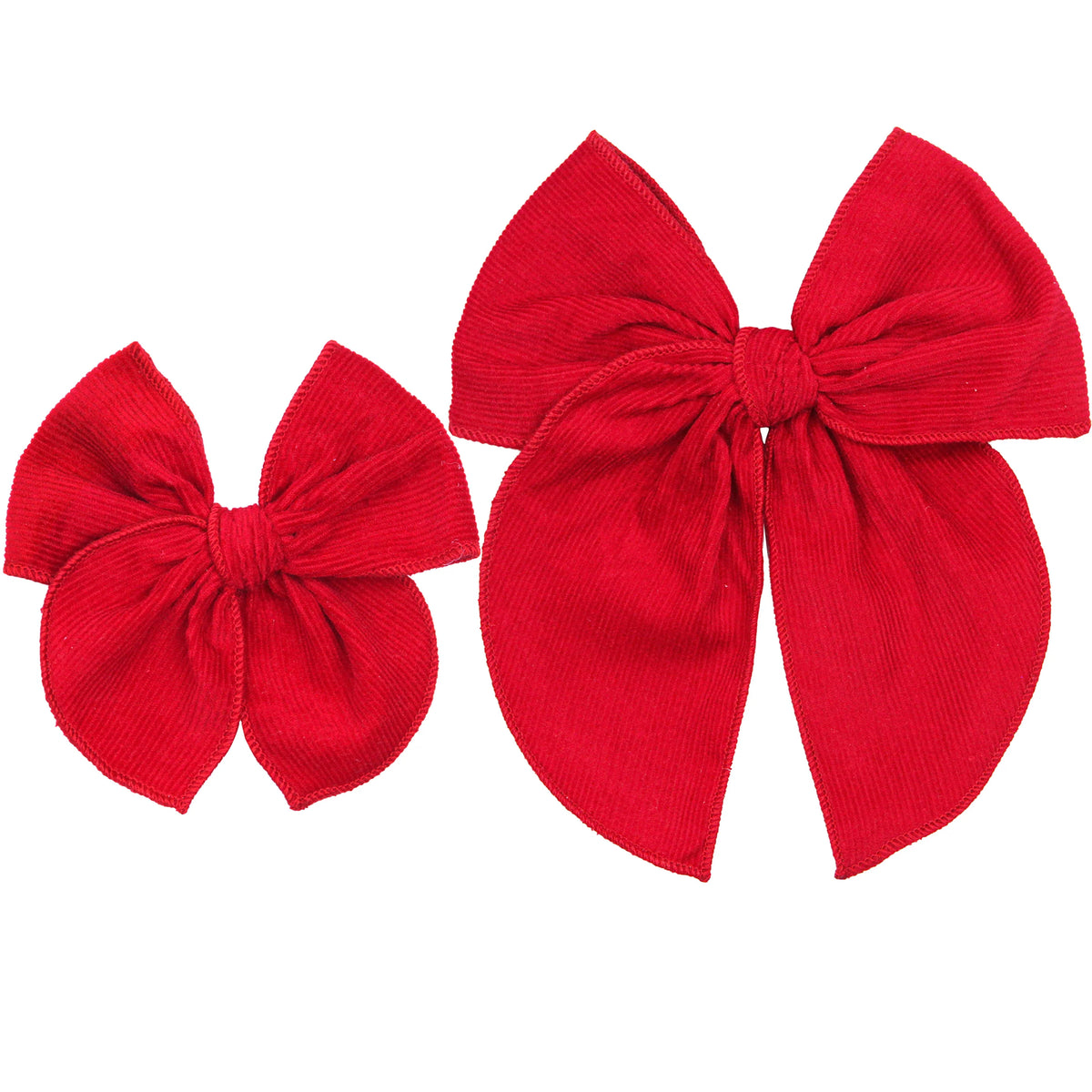 Red Corduroy Heirloom Bow | Clip