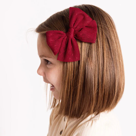 Tulle Bow Hair Clip | Red Dot