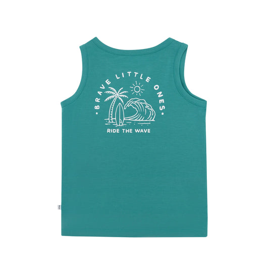 Ride The Wave Bamboo Tank | Bright Blue