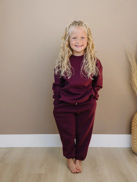 Ridge Sweatshirt & Sweatpant Set | Maroon