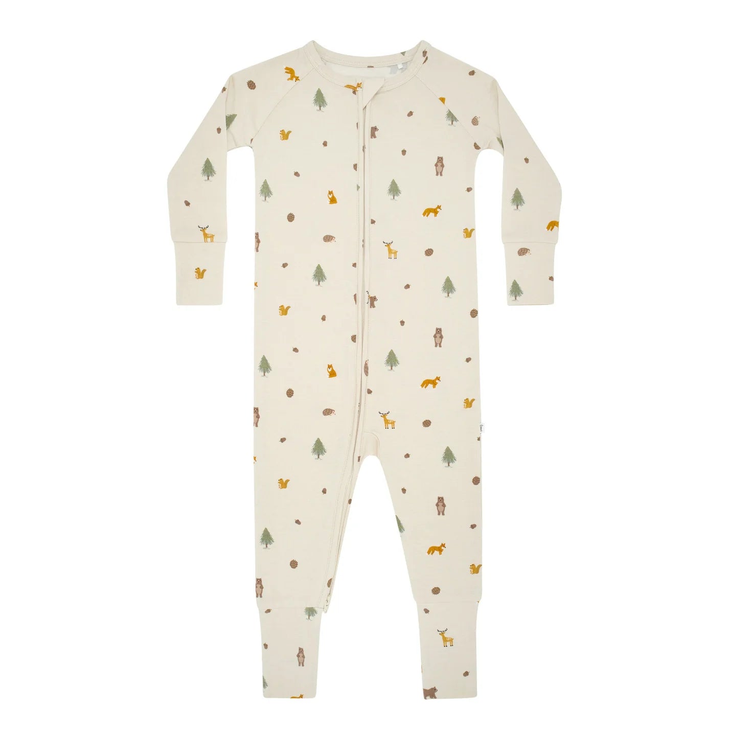 Bamboo Zip Sleeper w/ Fold-Over Feet  | Woodland Animals