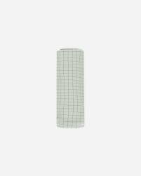 Organic Bamboo Swaddle | Sage Grid