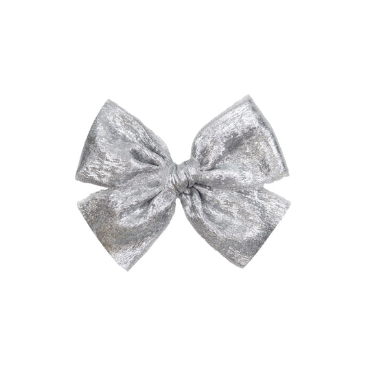 Chrome Shimmer Chiffon Bow | Clip