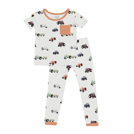 Bamboo Short Sleeve w Pants Pajama Set | Tractors