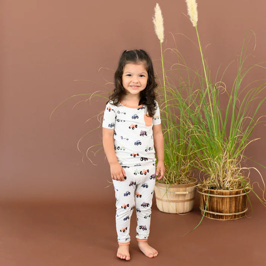 Bamboo Short Sleeve w Pants Pajama Set | Tractors