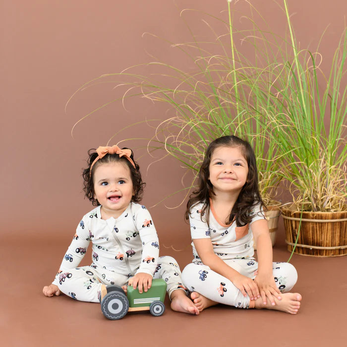 Bamboo Short Sleeve w Pants Pajama Set | Tractors