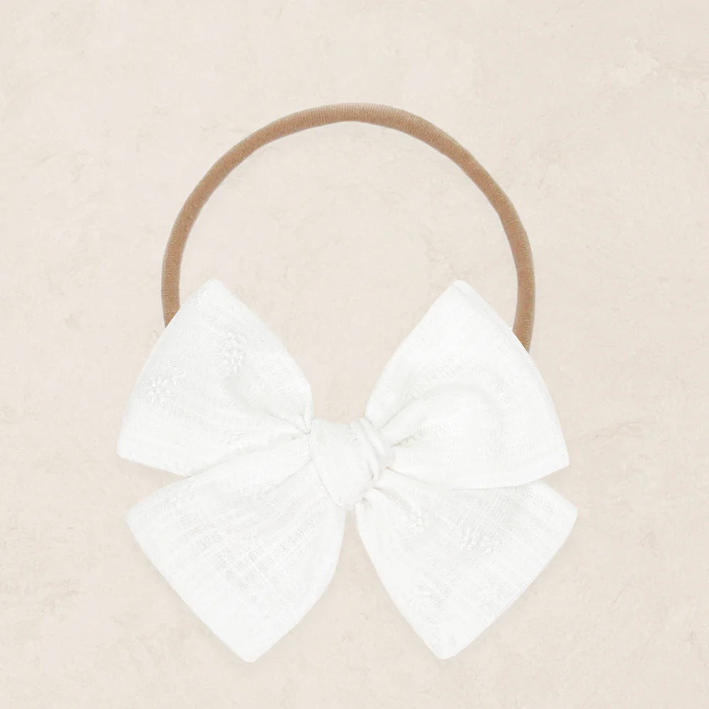 White Blossom Adventure Bow | Nylon Headband