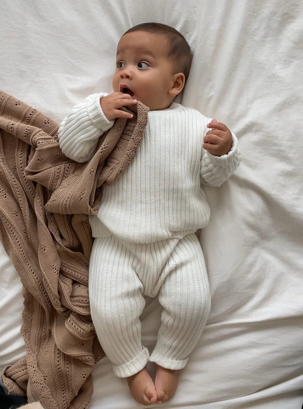 Chunky Rib Leggings | White