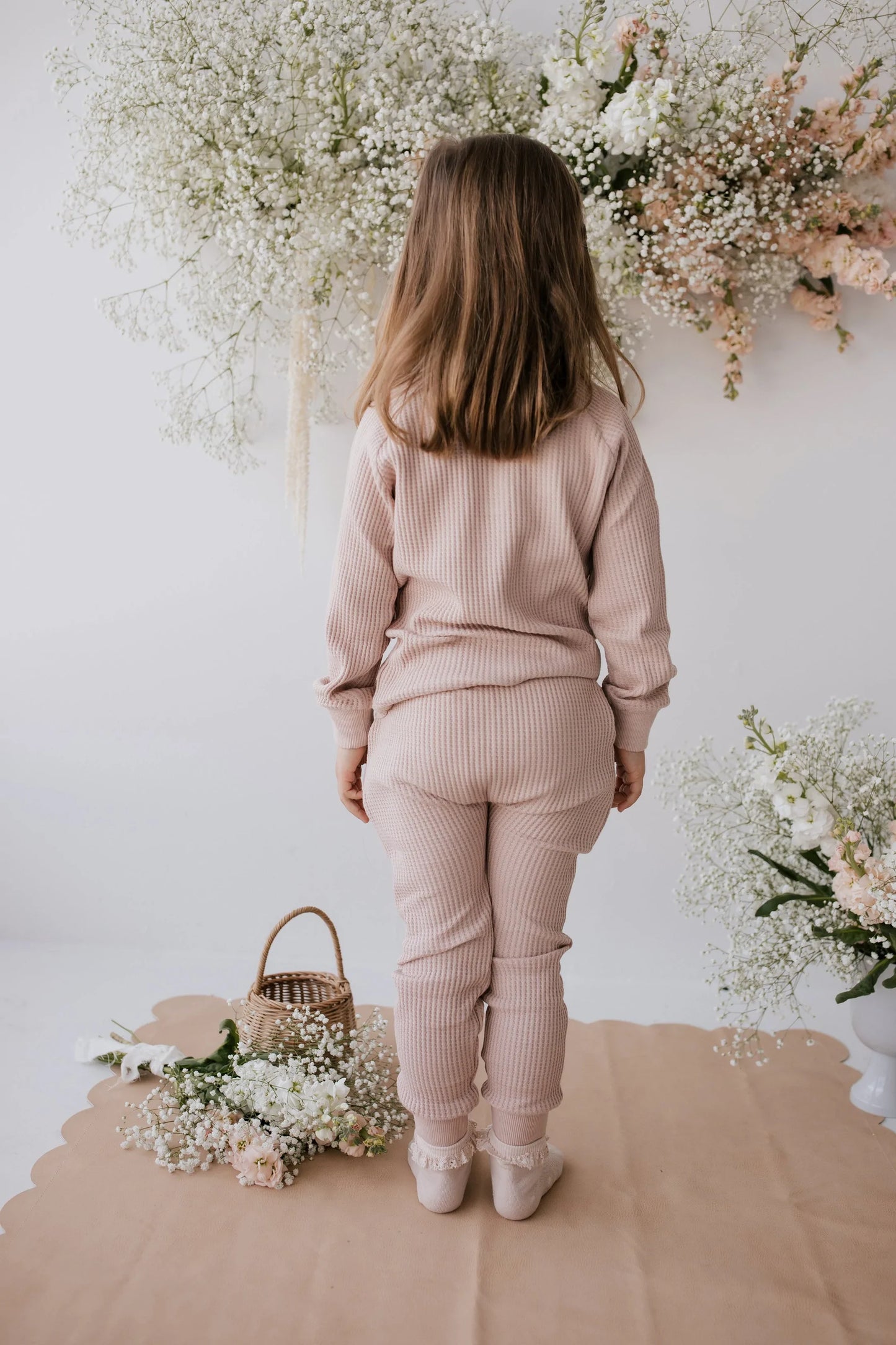 Organic Cotton Waffle Pant | Dusky Rose