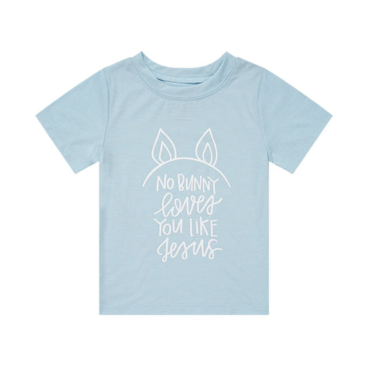 No Bunny Loves You Like Jesus Shirt | Blue