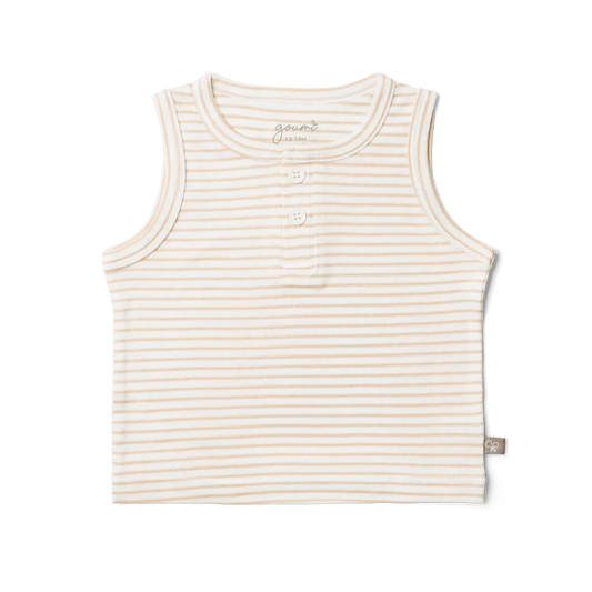 Viscose Organic Cotton Tank Top | Dune Stripe