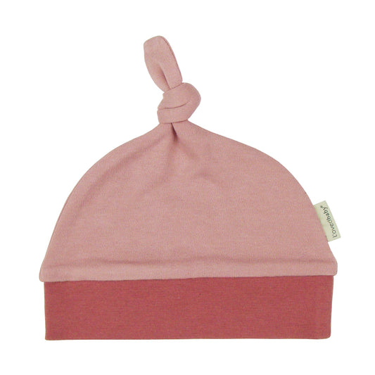 Organic Banded Top-Knot Hat | Mauve Sienna