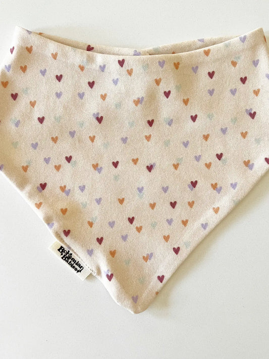 Tiny Hearts Organic Bandana Bib | Valentine's Day