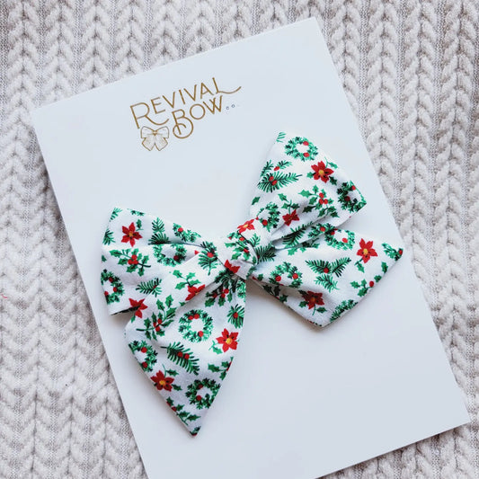 Vintage Holly Christmas Bow