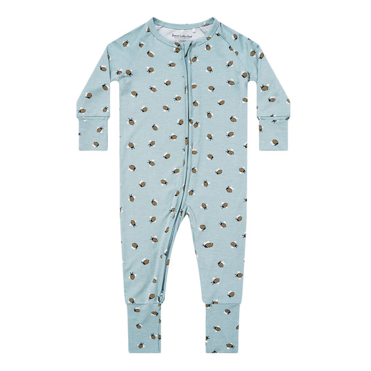 Convertible Feet Bamboo Zip Sleeper | Blue Bees