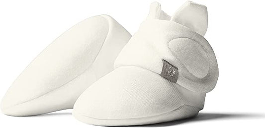Organic Cotton Stay-On Baby Booties | Cloud