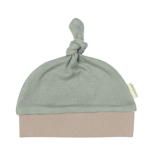 Organic Banded Top-Knot Hat | Seafoam Oatmeal