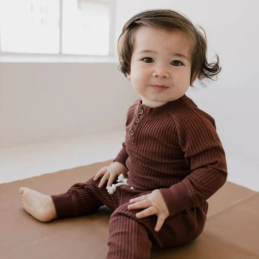 Organic Cotton Waffle Pant | Cherry